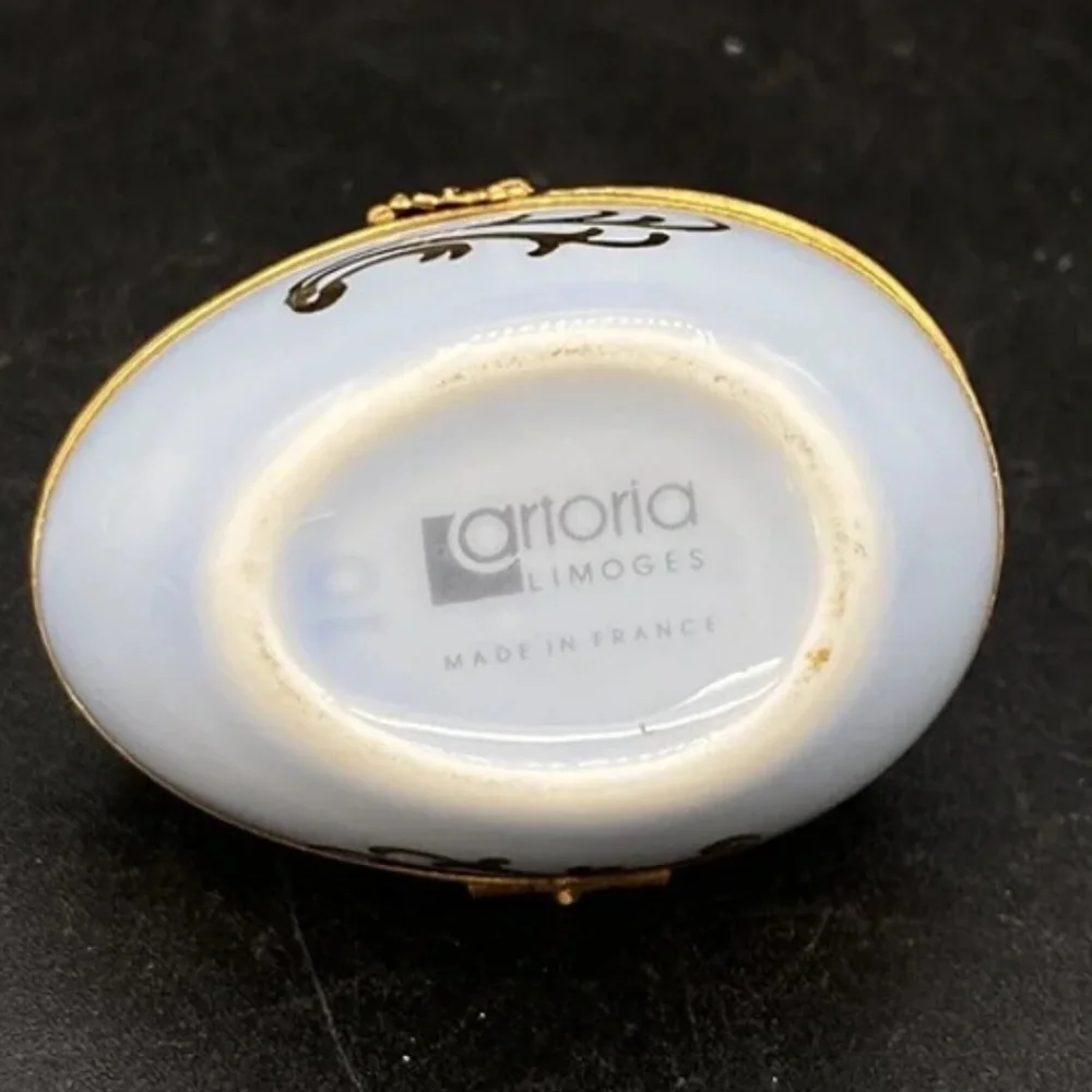 Vintage Limoges Artoria Easter Bunny Trinket Egg